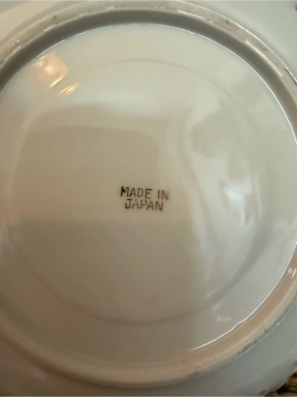 VTG Made in Japan Pedestal Tea Cup & Reticulated Saucer Set Gold Yellow Rose